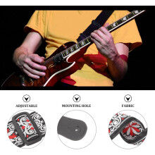 Kreatív hímzett gitár vállpánt állítható