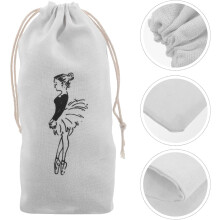 Bolsa de cordão de tela de sapato de dança de balé para mulheres, organizador de sapatos de ponta única suave lavável