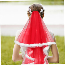 Doppelt gefütterter Tüllschleier mit Plüschkante für Hochzeiten, festliche Anlässe und Urlaubsfotos – Braut-Haaraccessoire für Bräute
