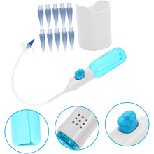 Kit d'extraction de cérumen manuel avec embouts pour bassine auriculaire, pour une utilisation à domicile. Convient aux adultes et aux enfants.