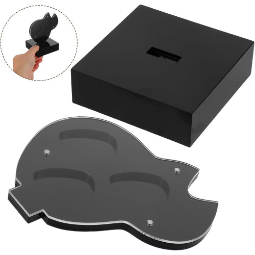Black Acrylic Guitar Pick Holder Case with Stand and Stable Base Efficient Pick Management
