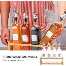 Lot de 5 flacons de vinaigre et sauce soja, pot d'huile de cuisine de 500 ml