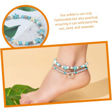Tobillera ajustable de aleación para mujer, pulsera de playa con dijes únicos y llamativos y un diseño delicado.