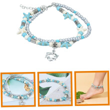 Verstellbares Fußkettchen aus Legierung für Damen – Strandarmband mit einzigartigen, auffälligen Anhängern und zartem Design