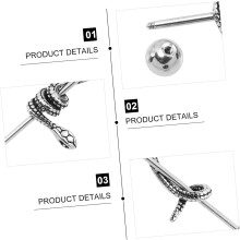 Barbell-Ohrring mit Schlangenmotiv, Titanstahl, Piercingschmuck für Knorpel- und Tragusohr