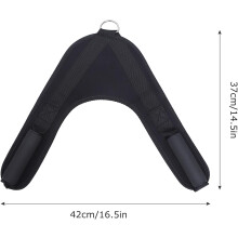 Buikspierharnas V-vormige riem van nylon met kabelbevestiging, 42 cm, fitnessapparaat, buikspiertrainingsband voor in de sportschool.