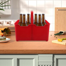 Panier porte-bières réutilisable avec poignée ergonomique et porte-gobelet en plastique de grande capacité