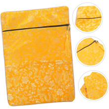 Funda protectora portátil de brocado para Biblias con elegante estampado de dragón.