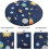Cartoon Pattern Floor Mat Round Shape Carpet 35x35x0.5inch Polyester Fiber Comfortable 1