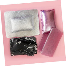 Repouso de mão para unhas travesseiro unhas almofada de repouso de mão confortável conjunto de material Pu