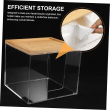 Aufbewahrungsbox für Kosmetiktücher aus Acryl mit Holzdeckel, ideal für Bad, Küche, Schlafzimmer, Büro und Gästehandtuchhalter.