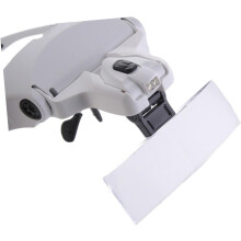 Occhiali d'ingrandimento a 5 lenti con luce LED, fascia per la testa e lenti d'ingrandimento regolabili.