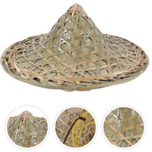 Geweven bamboe vissershoed, 38 cm diameter, waterdichte boerenhoed, lichtgewicht, ademende outdoor hoed met zonbescherming.
