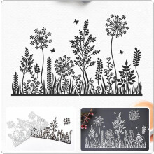 DIY-Stanzform aus Kohlenstoffstahl mit Gras- und Blumenmotiv für Scrapbooking, Prägeschablonen-Bastelbedarf