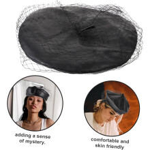 Vintage-Baskenmütze mit Schleier – Elegante Künstlermütze für verschiedene Anlässe – Stilvolles und vielseitiges Retro-Design
