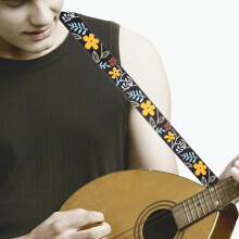 Sangle de banjo ajustable, motif vintage, boucle argentée n 48, bandoulière confortable pour instrument.