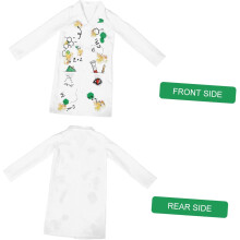Costum de doctor unisex, halat de laborator științific, alb, pentru băieți