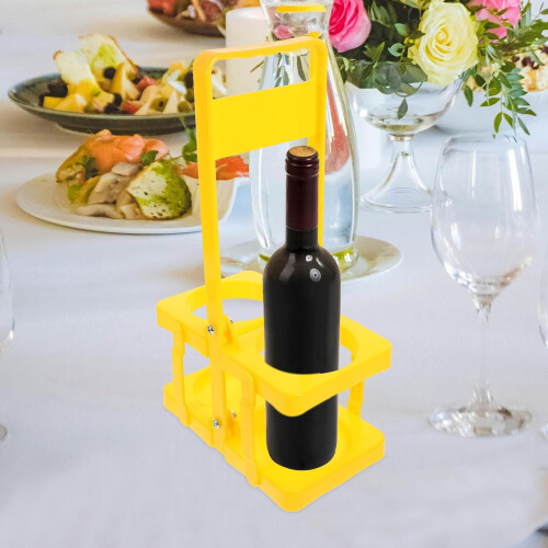 2 Pack Foldable Wine Bottle Carrier Beer Carrier with Handle Portable Break Resistance