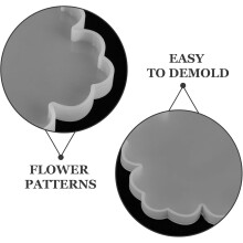 Moldes de resina de flores de silicone Conjunto para Coasters e bandejas de resina epóxi, moldes de fundição de artesanato floral reutilizáveis