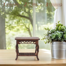 Support à plantes en bois de style oriental, piédestal élégant en bois de style chinois
