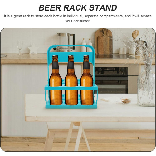 Portable Beer Bottle Rack Plastic Basket with Individual Compartments Lightweight Foldable Design