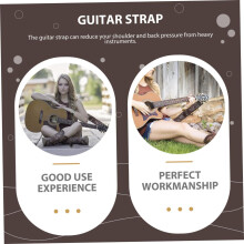 Nastaviteľný kožený reliéfny gitarový popruh, štýlový, elegantný, kreatívny, potlač