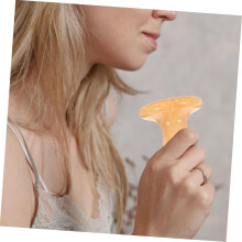 Mushroom-shaped Face Tool for Essential Oil Application Natural Jade Gua Facial Roller Compact Smooth Edges