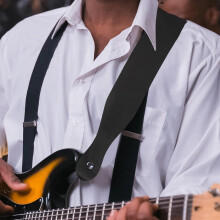 Sangle de basse réglable avec porte-médiator pour les performances en direct et les sessions d'enregistrement en studio