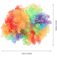 Colorful Rainbow Clown Wig Fake Hair Prop for Party Fans, Wear-resistant Festival Costume Accessory