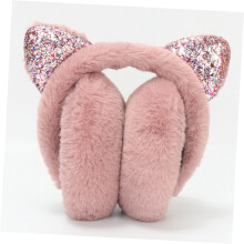 Warm Cat Ear Sleeves for Boys and Girls Comfortable Sequin Earmuffs Protective Winter Ear Coverings for Outdoor Activities
