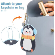 Drăguț pinguin PVC card suport breloc pandantiv lanț desen animat animal Photocard manșon