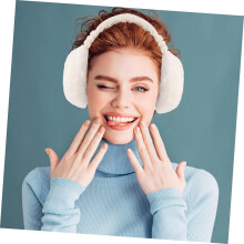Earmuffs inverno peluche aquecedores de orelha branco ajustável faixa de cabeça tampas de orelha para mulheres ao ar livre proteção do tempo frio