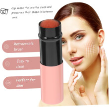 Set di pennelli per il trucco retrattili con setole morbide, pennello per fard e pennello per ombretto in polvere.