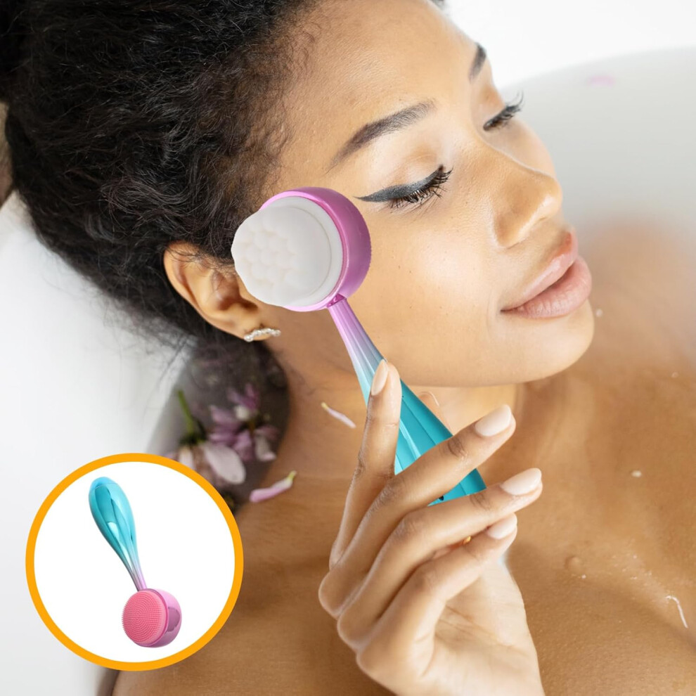 Hkhbjs Electroplated Handle Face Scrubber Brush For Deep Cleansing Exfoliation And Massage Portable Facial Cleaning Tool