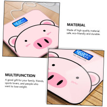 Escala de peso corporal digital de desenhos animados com vidro temperado e carregamento USB, preciso para 2 lugares decimais