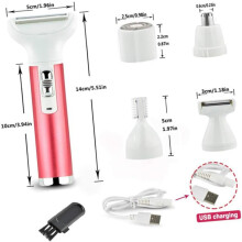Rasoir multifonction pour femmes, rechargeable par USB, outil de coupe pour sourcils et nez