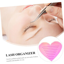 Bandeja para pestañas con forma de corazón para extensiones, organizador de pestañas, diseño colorido.