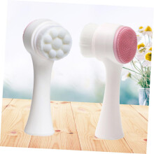 Double-sided Facial Cleansing Brush Manual Face Cleaning Tool Soft Synthetic Bristles and Silicone