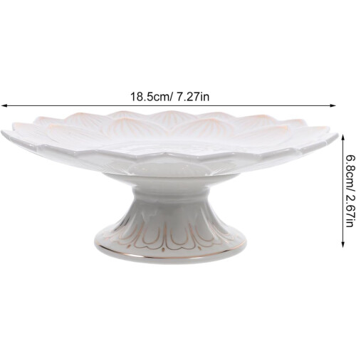 Buda cerâmico branco oferecendo placa 7 polegadas design elegante fácil limpeza bandeja de armazenamento da cozinha 1