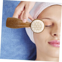 Dual-sided Soft Bristle Face Brush Handle Coconut Silk for Gentle Exfoliation and Deep Cleansing Suitable