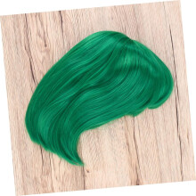 Bob Wig Short Straight Synthetic High Temperature Fiber Women's Green Cosplay Party Daily Use Reusable Washable Wig