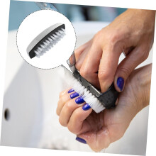 Spazzola professionale per la pulizia delle unghie in acciaio inossidabile con setole in nylon, ideale per manicure.