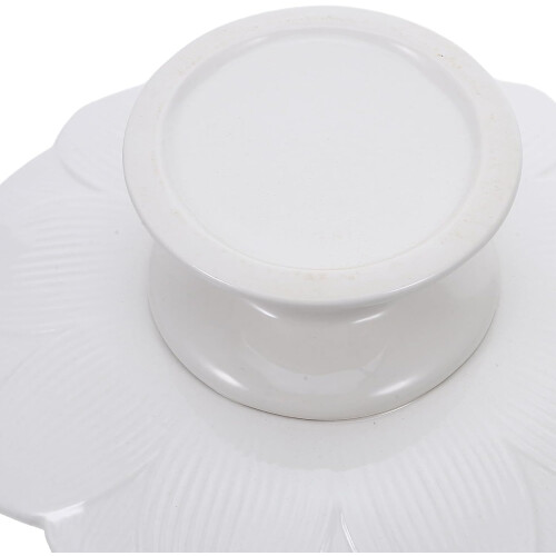 Buda cerâmico branco oferecendo placa 7 polegadas design elegante fácil limpeza bandeja de armazenamento da cozinha 2
