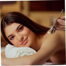 Herramienta de masaje Gua Sha con cuerno de ganado, tabla para raspado facial y ocular