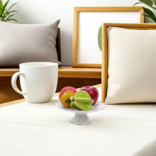 Plateau d'offrande de Bouddha en céramique blanche de 18 cm (7 pouces), design élégant, facile à nettoyer, plateau de rangement pour la cuisine