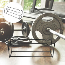 Soporte para mancuernas con soporte multinivel para pesas y estructura de acero.