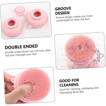 1 cepillo limpiador de silicona de doble cara para exfoliación facial manual