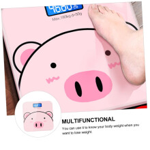 Cartoon Digital Body Weight Scale with Tempered Glass and USB Charging, Accurate to 2 Decimal Places