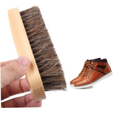 Escova de sapatos de cabelo de cavalo para limpeza e brilho feita de madeira e material de cabelo de cavalo