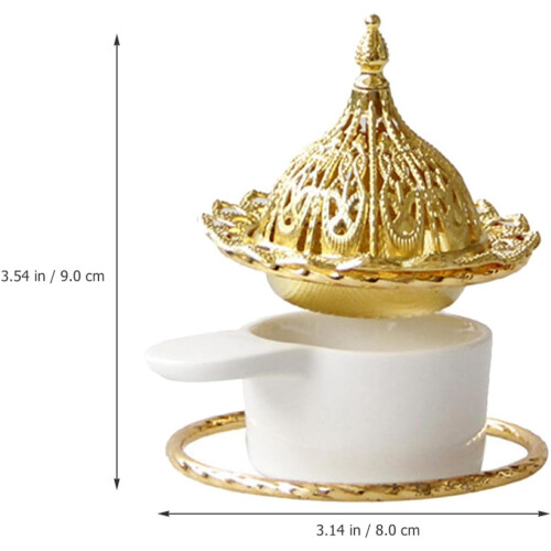 Κεραμικό κερί Tealight, διακοσμητικό θυμιατήριο, ευρωπαϊκό στυλ, χρυσό μέταλλο 1